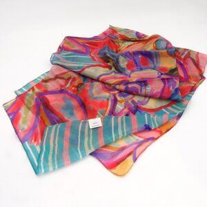 Tropical Stretch Silk Scarf 70" x 14"